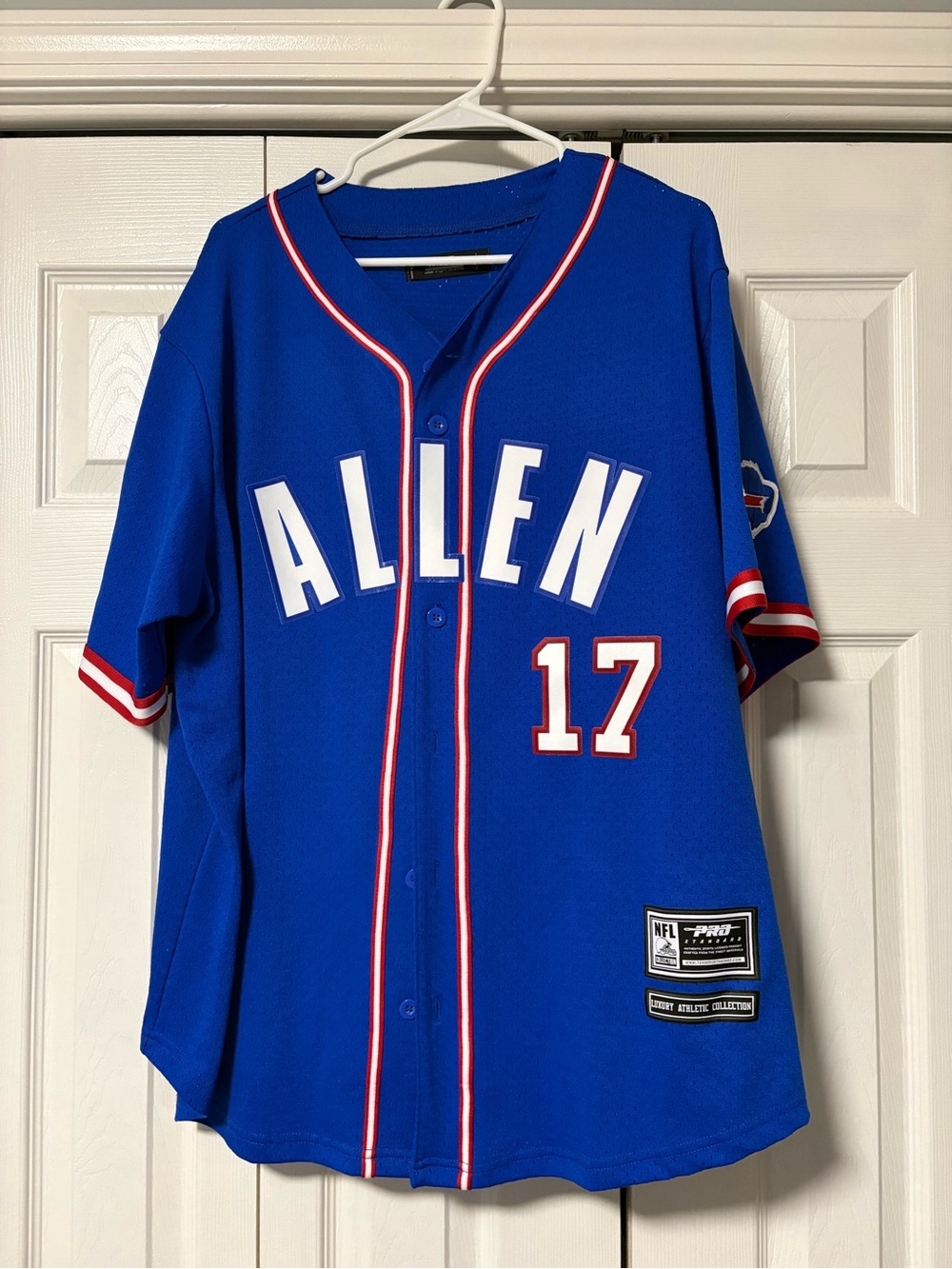 NFL Buffalo Bills Josh Allen #17 Mesh Button Down Jersey. Unisex Sizing